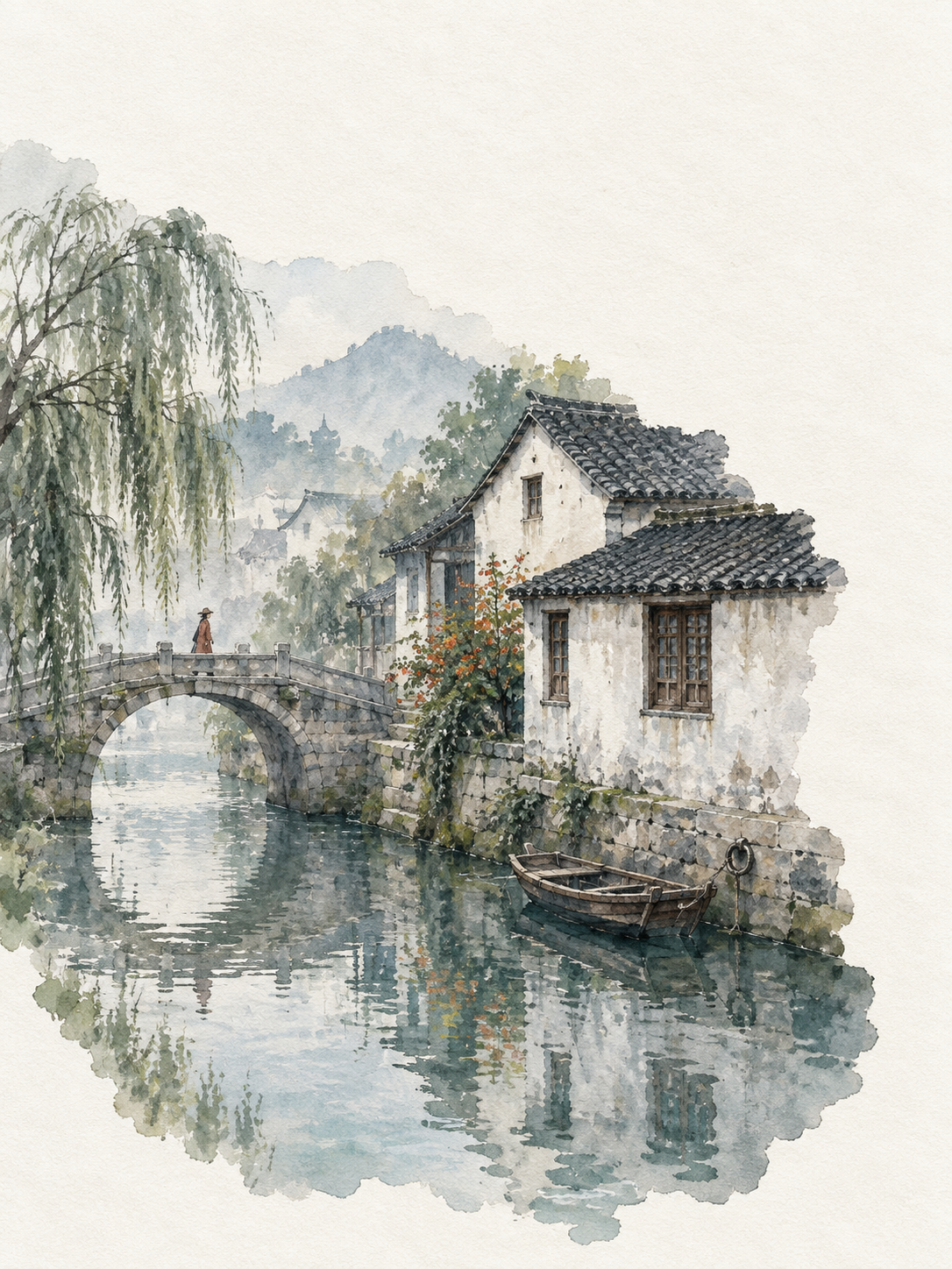 晨雾水巷