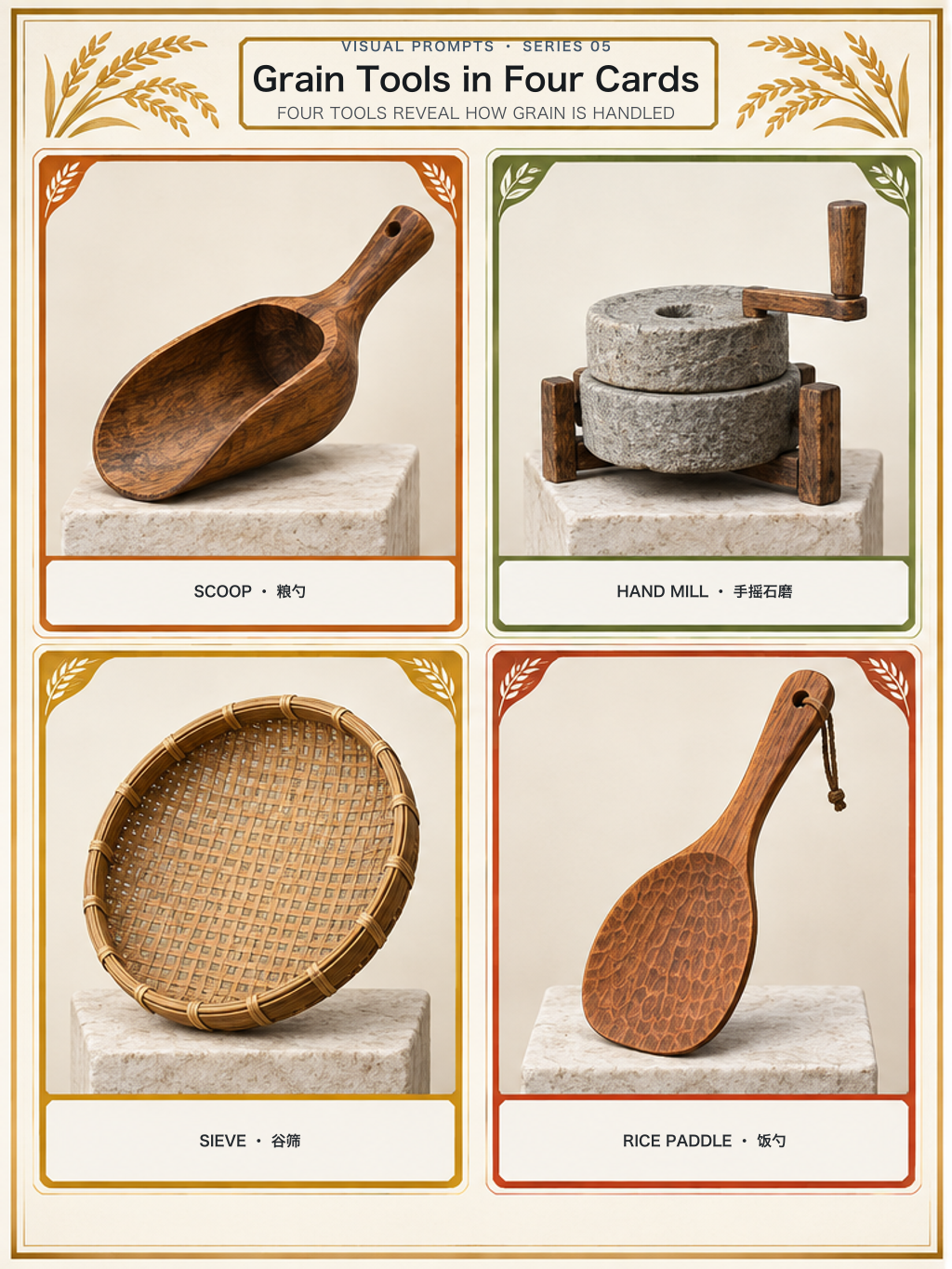 Grain Tools in Four Cards