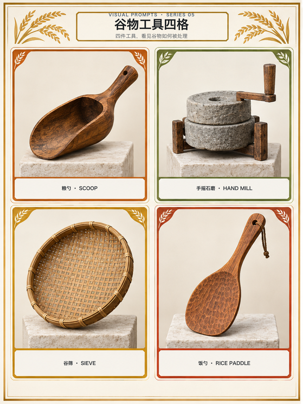 谷物工具四格