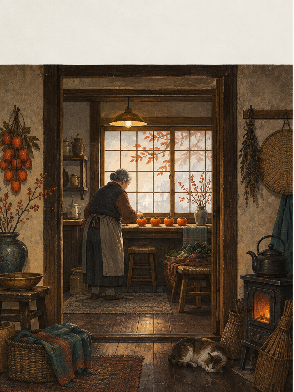 Persimmon Window, Late Autumn