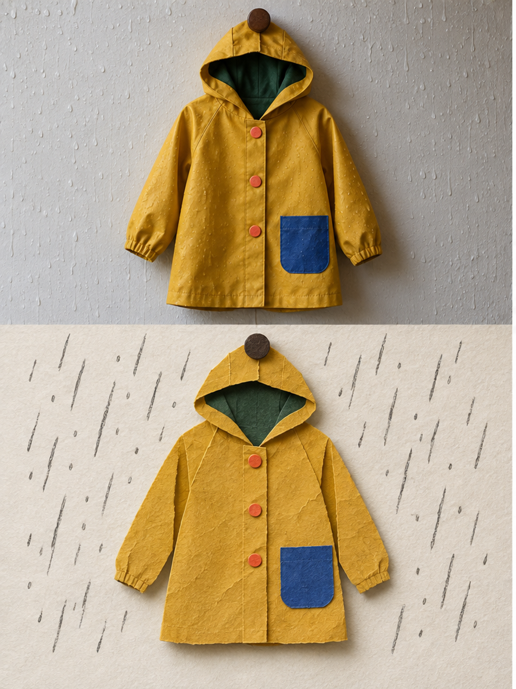 雨衣入纸