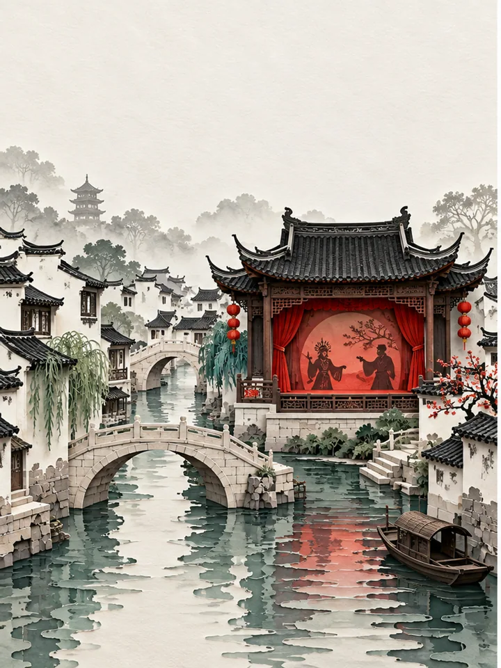 戏台水巷纸境