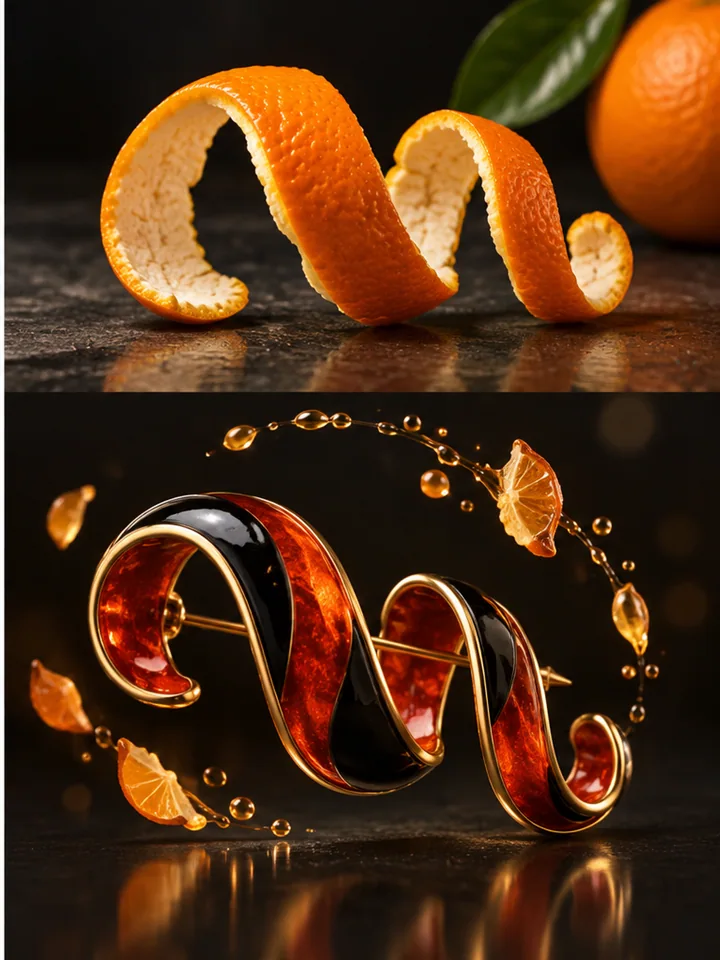 Citrus Peel Into Lacquer - Kinetic product translation