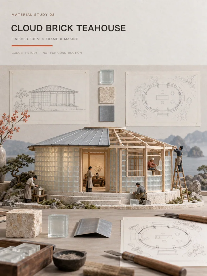 Cloud Brick Teahouse - Architectural miniature deconstruction