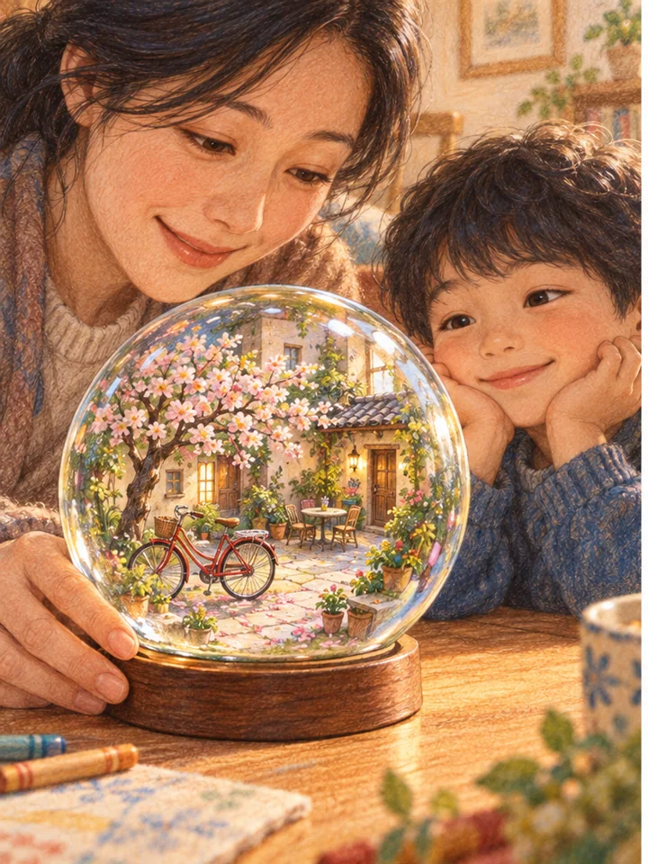 花院家庭记忆球 - 温柔亲子插画