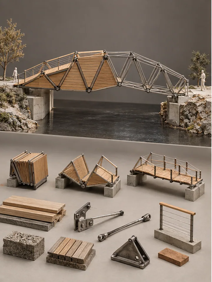 Folding Footbridge Construction