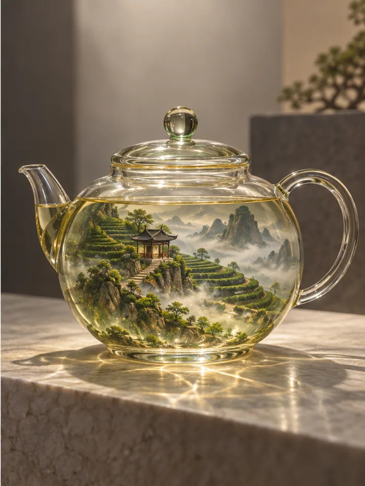 Glass Tea Mountain Vessel
