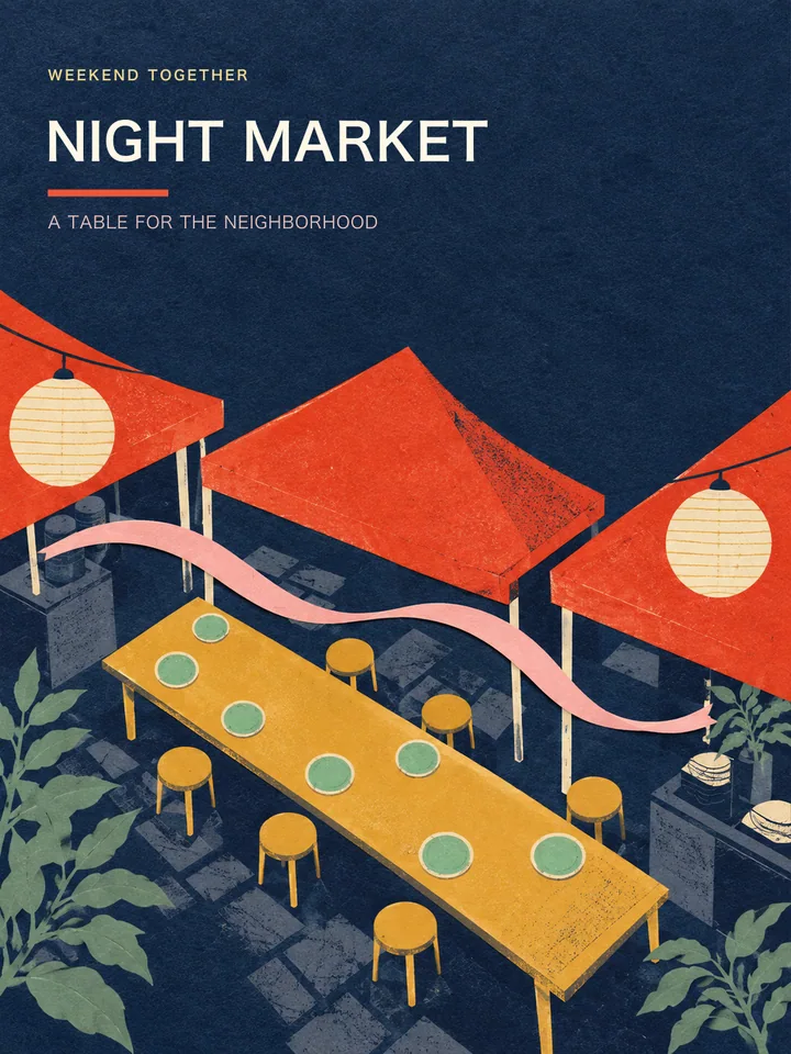 Night Market Table - Neighborhood night-market poster