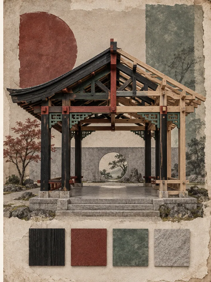 戏纹屏门营造