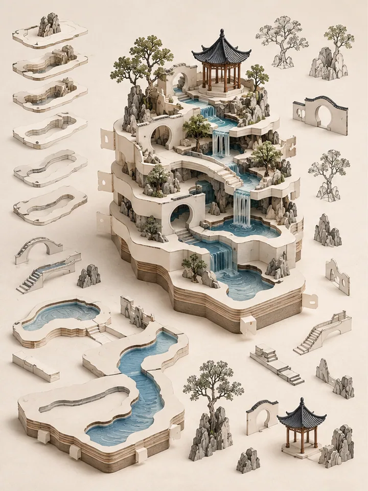Paper Terrace Water Garden