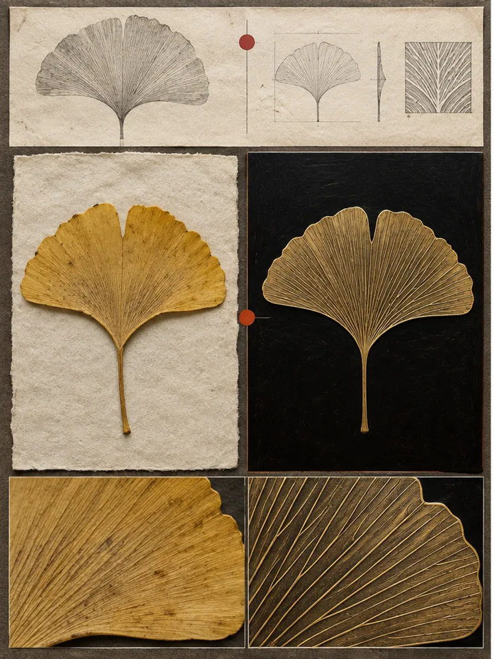 Leaf Veins Into Brass - Leaf-to-brass inlay translation