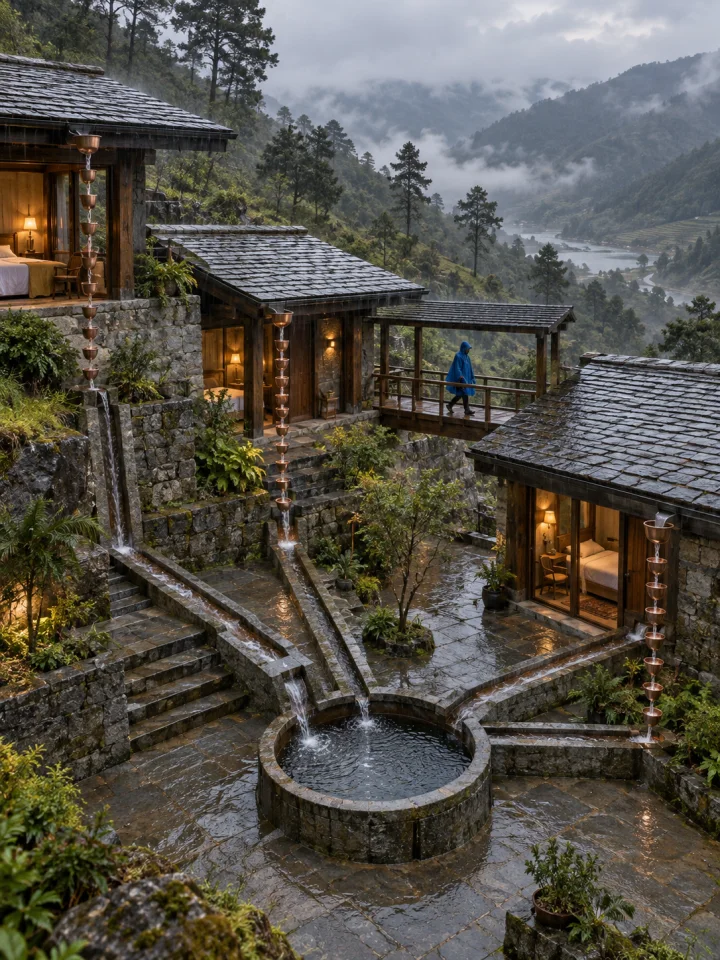 雨链山居 - 雨季山居建筑摄影