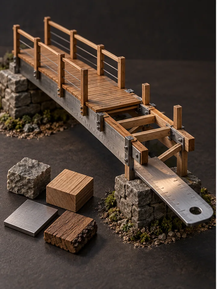 Ruler Bridge Construction - Everyday-object construction atlas