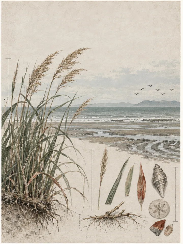 Tide Grass Waiting for Wind - Coastal specimen seasonal poster