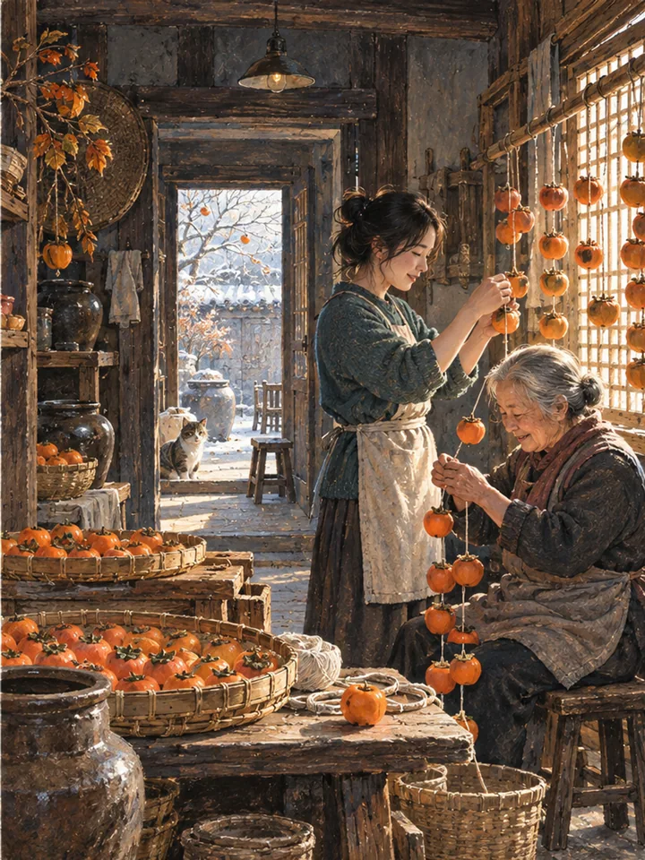 柿窗入冬